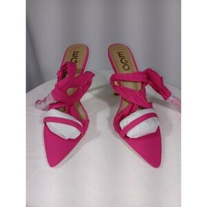 Ego Once Upon‎ Wrap Around Heel Shoes Womens Size 7 Pink Gold Sandals Dressy